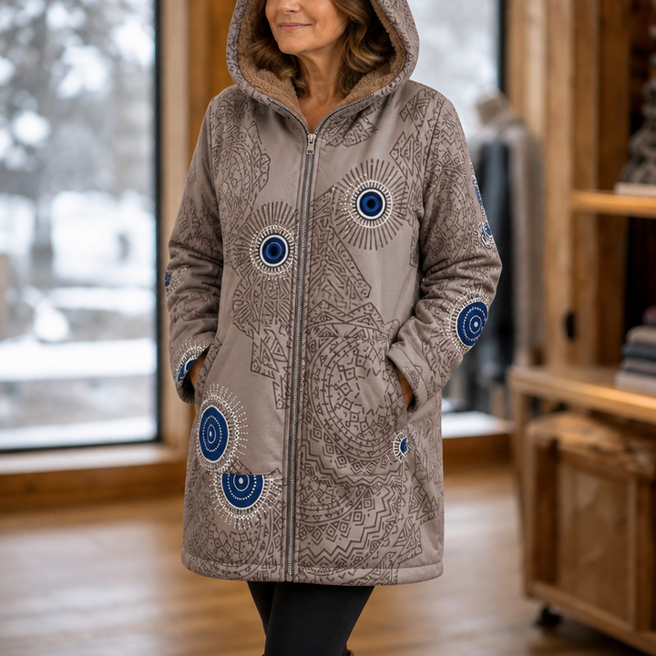 Gudrun | Tryckt Hooded Vinterjacka