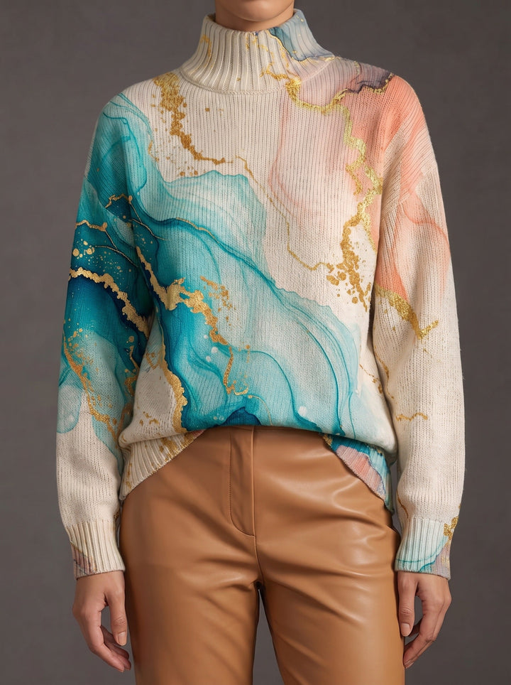 Miriam | Marmorerad Konst Turtleneck