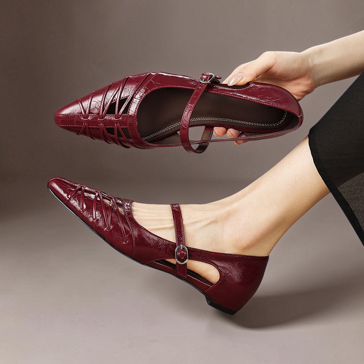 Quenby | Spetsig Lattice-Cut Mary Jane Flat