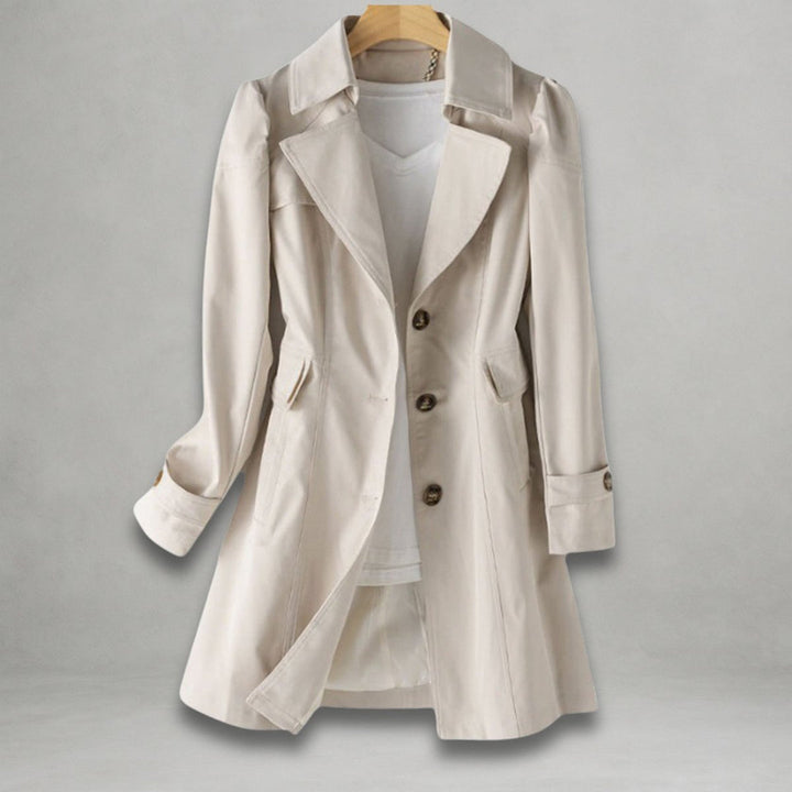 Silvia | KLASSISK ENKELKNAPPAD TRÄNCOAT