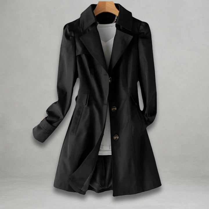 Silvia | KLASSISK ENKELKNAPPAD TRÄNCOAT
